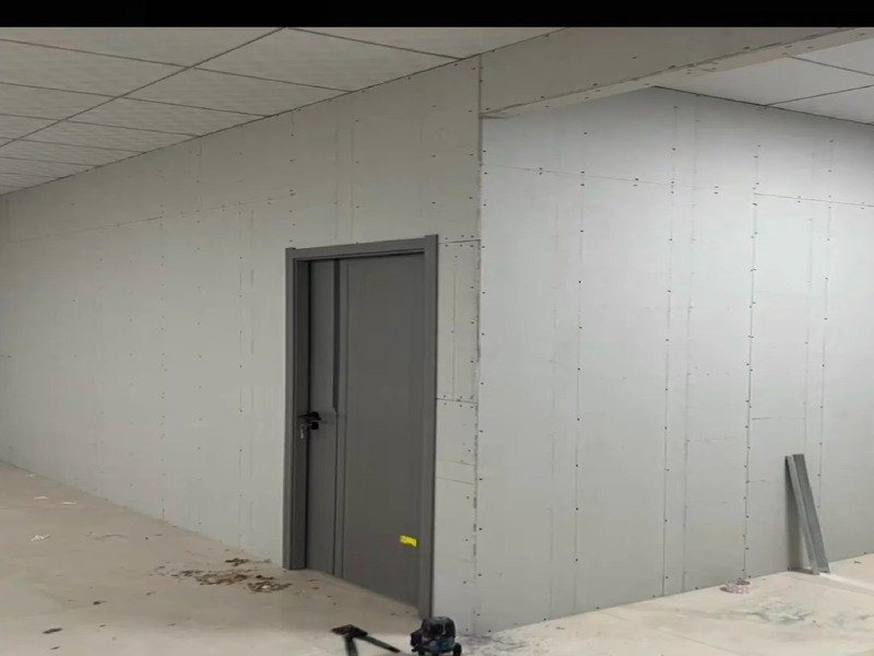 Indoor Partition Wall With Door Opening Gypsum Board Mounting