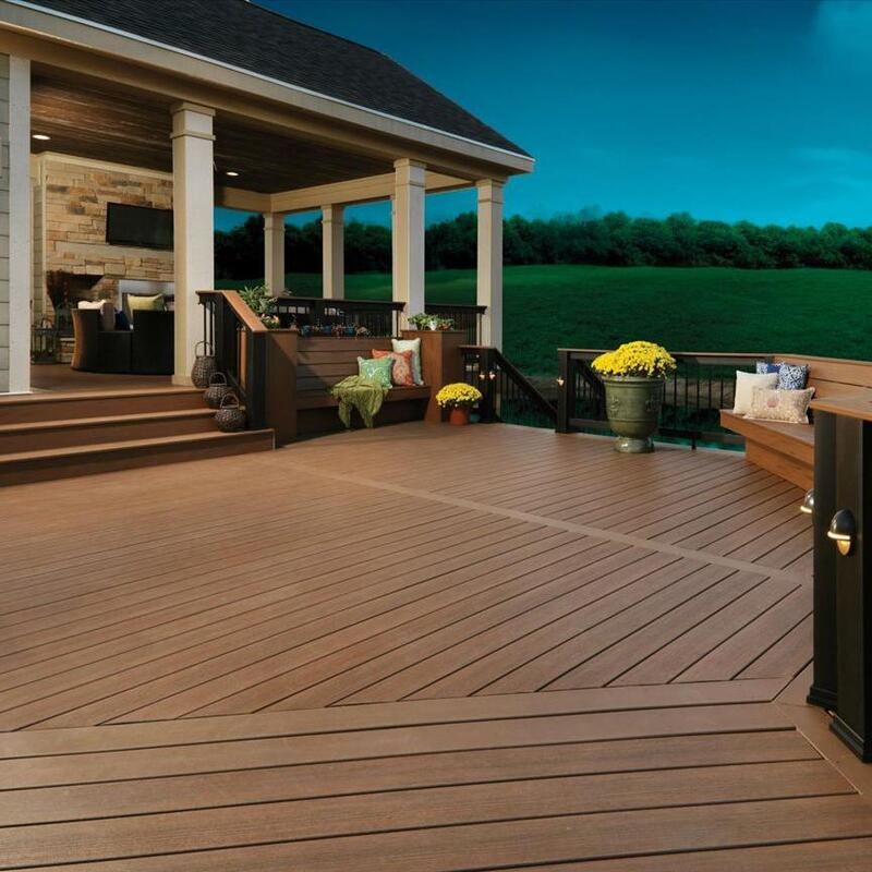 Premium WPC Decking Installed On Covered Patio