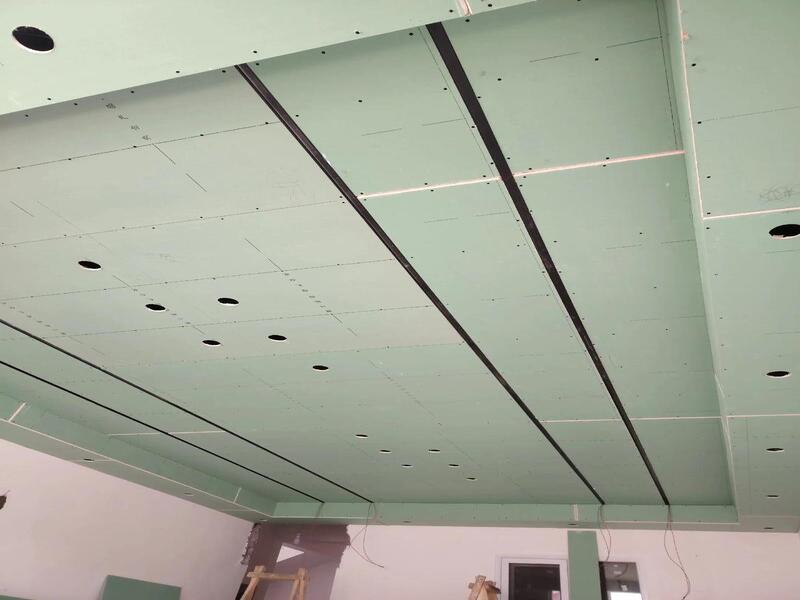 Suspended Ceiling Gypsum Board Layering & Pre-Embedded Lamp Holes