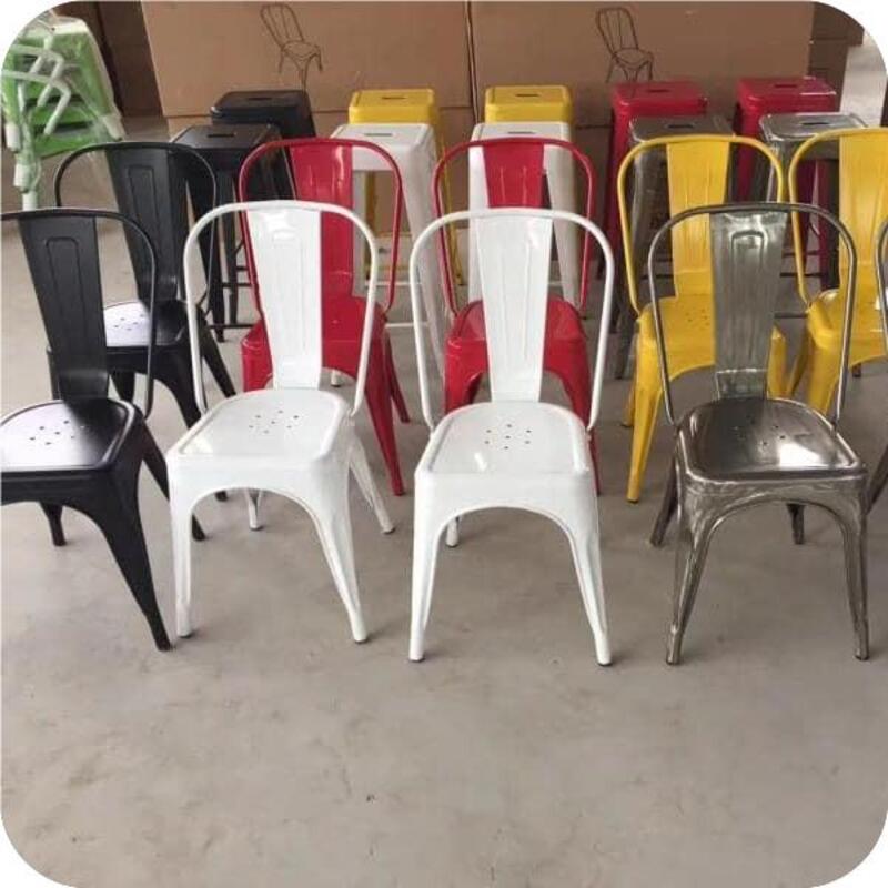 Assorted Color Tolix Style Metal Stackable Chairs (1)